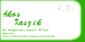 akos kaszik business card